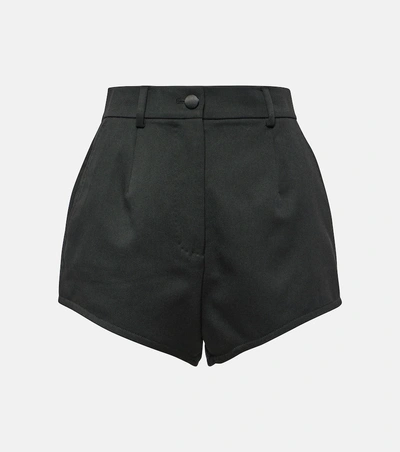 Dolce & Gabbana High-rise Virgin Wool Shorts In Nero