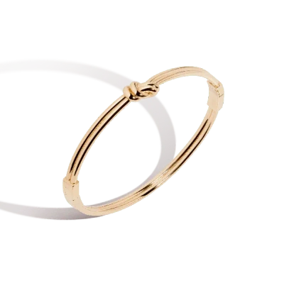 Aurate New York Gold Knot Hinged Bracelet In Rose