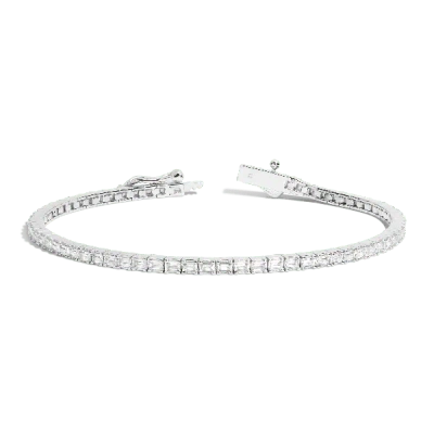 Aurate New York White Sapphire Horizontal Baguette Tennis Bracelet