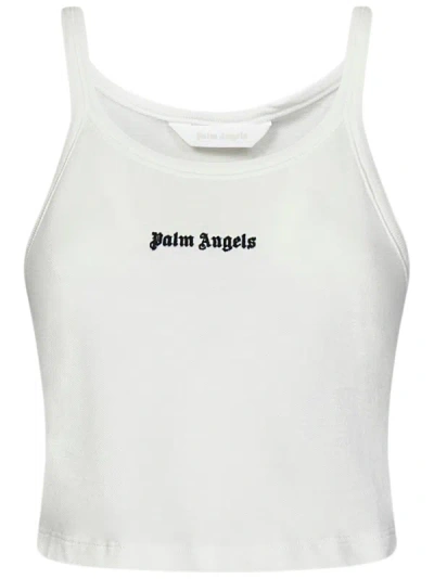 Palm Angels Top Classic Logo  In Bianco