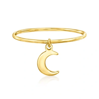 Rs Pure By Ross-simons Italian 14kt Yellow Gold Moon Charm Ring