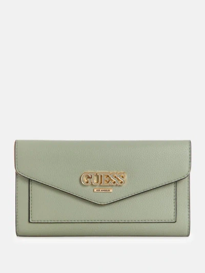 Guess Factory Barnaby Clutch Wallet In Green