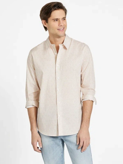 Guess Factory Norm Geometric Shirt In Beige