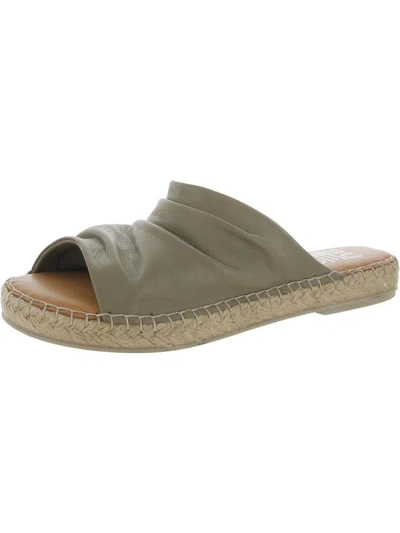 Bueno Nice Womens Leather Slip On Espadrilles In Green