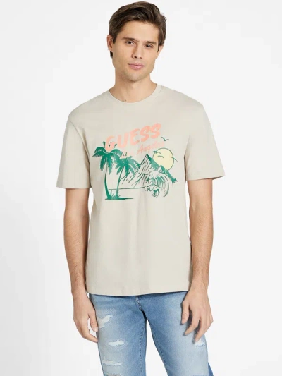 Guess Factory Eco Fez Landscape Tee In Beige