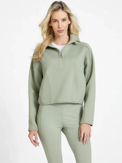 Guess Factory Pandora Half-zip Pullover In Green