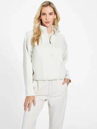 Guess Factory Pandora Half-zip Pullover In White