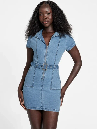 Guess Factory Eco Nikita Denim Mini Dress In Blue ModeSens