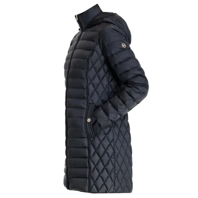 Michael Michael Kors Women's Black Hooded Down Packable Jacket Coat With Removable Hood 3/4 Length L