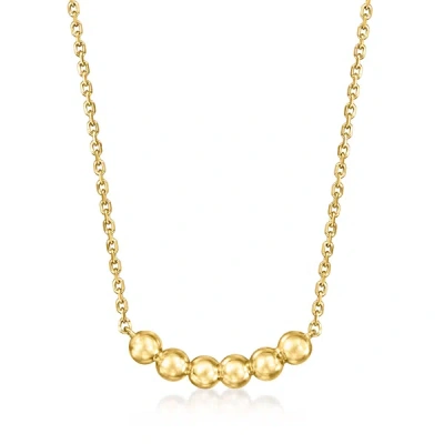 Rs Pure By Ross-simons Italian 14kt Yellow Gold Curved Bead Necklace