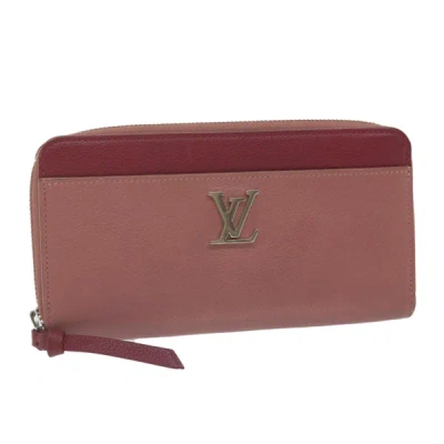 Pre-owned Louis Vuitton Lockme Leather Wallet () In Pink