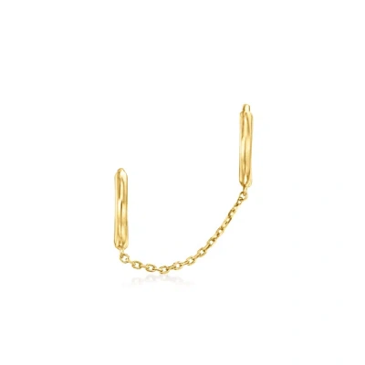 Rs Pure By Ross-simons Italian 14kt Yellow Gold Double-piercing Single Hoop Earring
