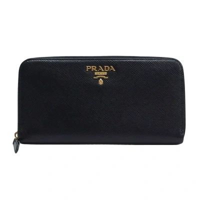 Prada Saffiano Leather Wallet () In Black