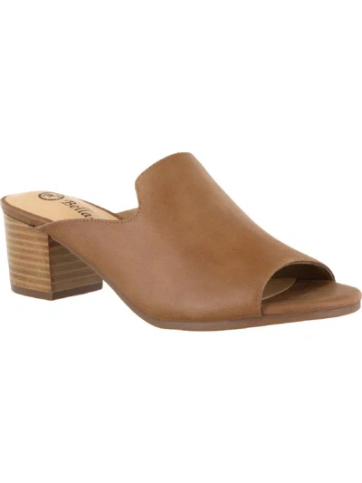 Bella Vita Daisy Womens Leather Slip On Mule Sandals In Brown
