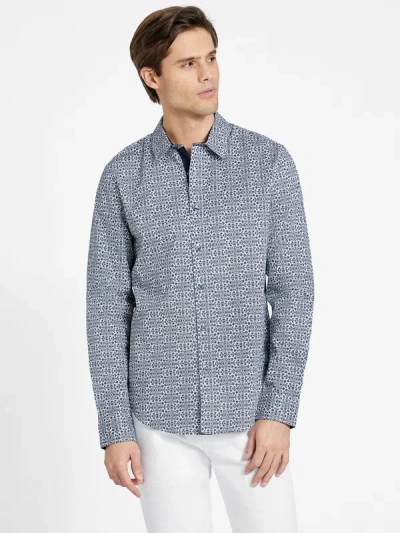 Guess Factory Norm Geometric Shirt In Blue