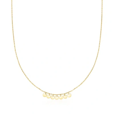 Rs Pure By Ross-simons Italian 14kt Yellow Gold Multi-disc Station Necklace