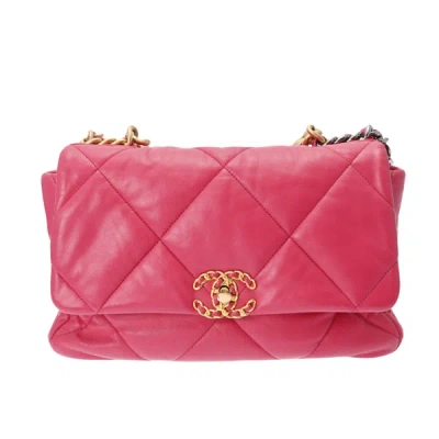 Pre-owned Chanel 19 Leather Shoulder Bag () In Pink