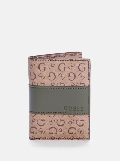 Guess Factory Debossed Logo Trifold Wallet In Pink