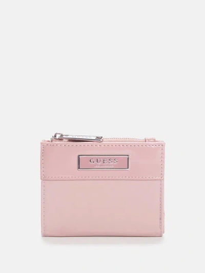 Guess Factory Martin Small Snap Wallet In Pink