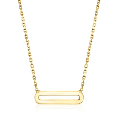 Rs Pure By Ross-simons Italian 14kt Yellow Gold Single Paper Clip Link Necklace