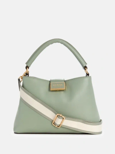 Guess Factory Stacy Small Satchel In Green