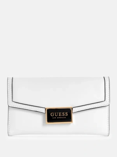 Guess Factory Stacy Slim Clutch Wallet In White