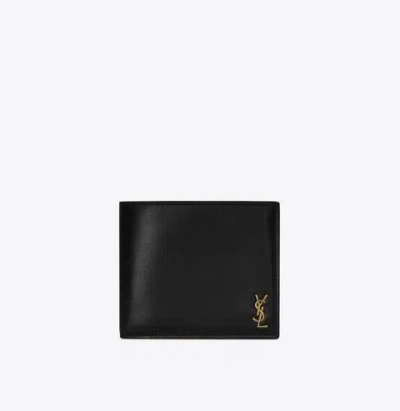 Saint Laurent Tiny "cassandre" East/ovest Wallet In Black