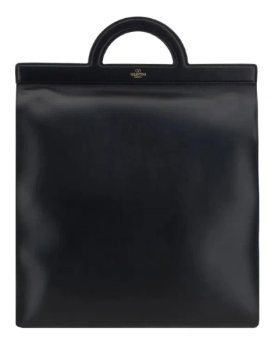 Valentino Garavani Hand Bag In Leather In Black