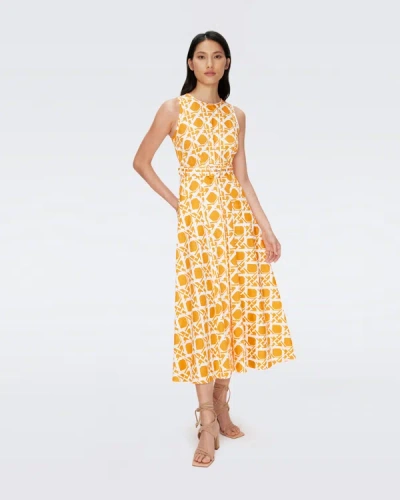 Diane Von Furstenberg Dvf In Huge Vintage Cane Marigold