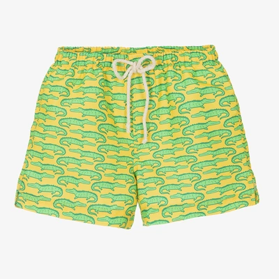 Selini Action Kids' Boys Yellow Crocodile-print Swim Shorts