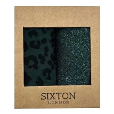 Sixton London : Teal Mix Duo Sock Box In Green