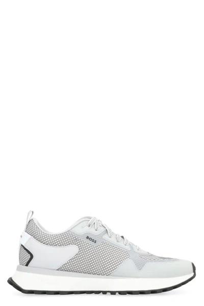 Hugo Boss Jonah Textured Lace-up Sneakers In Grey