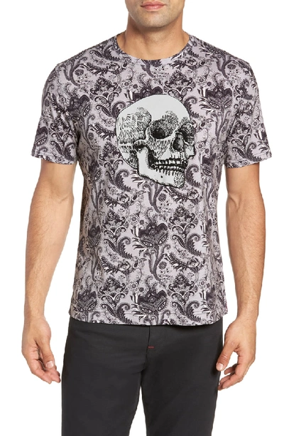 Robert Graham Men's The Crown Graphic Skull T-shirt In Grey