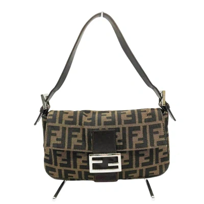 Fendi Baguette Brown Canvas Shopper Bag ()