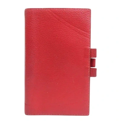 Hermes Hermès Agenda Cover Red Leather Wallet  ()