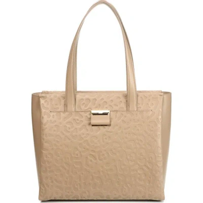 Cavalli Class Beige Leather Di Calfskin Shoulder Bag In Brown