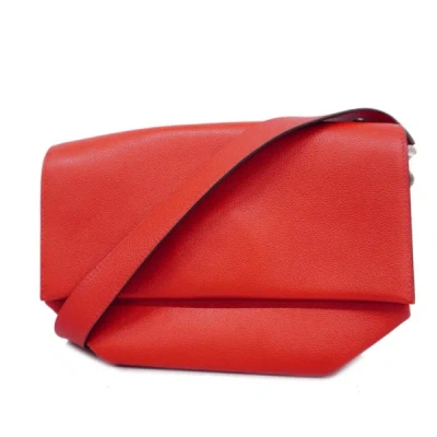 Hermes Hermès Opli Red Leather Shopper Bag ()