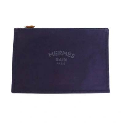 Hermes Hermès Purple Cotton Clutch Bag ()