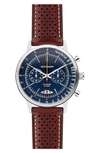 Jack Mason Racing Chronograph Leather Strap Watch, 40mm In Blue