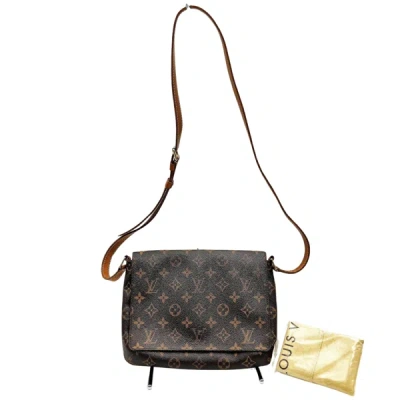 Pre-owned Louis Vuitton Musette Tango Brown Canvas Shoulder Bag ()