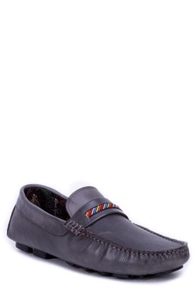 Robert Graham Hart Driving Moccasin In Grey Leather
