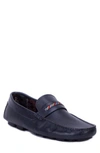 Robert Graham Hart Driving Moccasin In Navy Leather