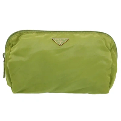 Prada Tessuto Synthetic Clutch Bag () In Green