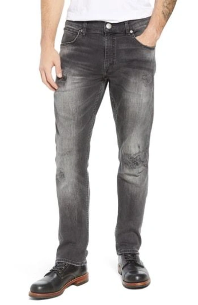 Wrangler Greensboro Straight Leg Jeans In Grey Destruct