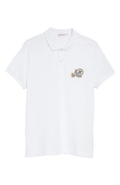 Moncler Maglia Cotton Polo Shirt In 001 White