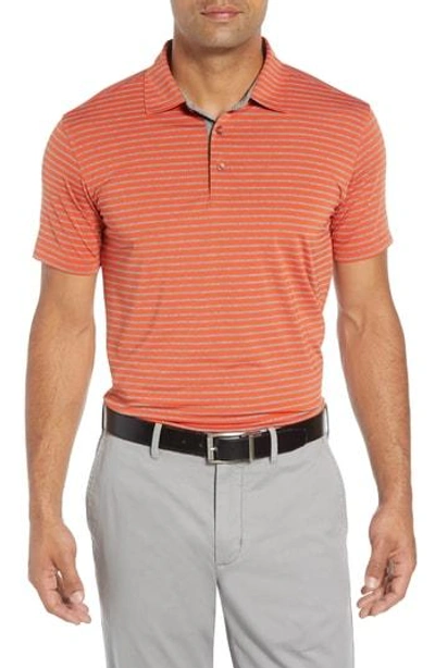 Bobby Jones Control Stripe Jersey Polo In Orange