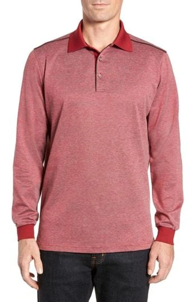 Bobby Jones Classic Fit Jacquard Polo In Cranberry