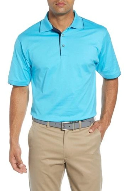 Bobby Jones Solid Tipped Polo In Blue