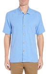 Tommy Bahama St Lucia Fronds Silk Camp Shirt In New Blue Opal