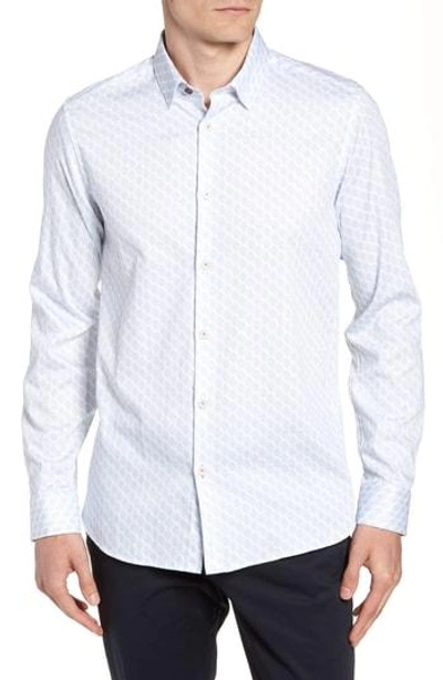 Ted Baker Pimlico Geometric Print Regular Fit Button-down Shirt In Blue